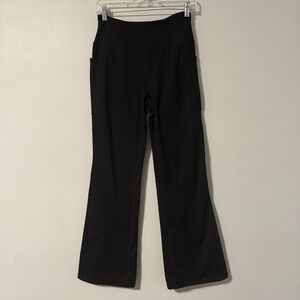 G Gradual Womens Black High Waisted Flare Yoga Pants Pockets Fleece‎ Lined 31 L